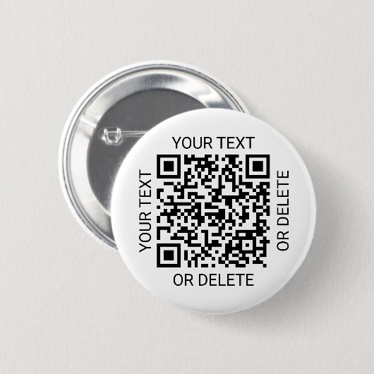 QR Code Generator Werbewebsite Einfach Weiß Button (Vorne & Hinten)
