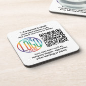 QR Code Generator & Your Business Logo Promotional Getränkeuntersetzer (Linke Seite)