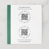 QR-Code generierte Informationen Gezeichnetes Schr Platzkarte (Außenseite Aufgefaltet)