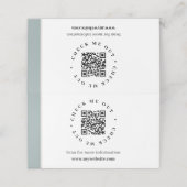 QR-Code generierte Informationen Gezeichnetes Schr Platzkarte (Außenseite Aufgefaltet)