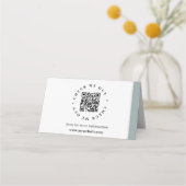 QR-Code generierte Informationen Gezeichnetes Schr Platzkarte (Rückseite)