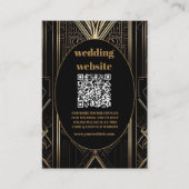 qr code Geometric Art Deco Wedding Begleitkarte (Vorderseite)