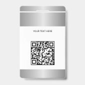 QR-Code Geschäft-Logo Mitarbeiterfoto silberne ID Ausweis (Rückseite)