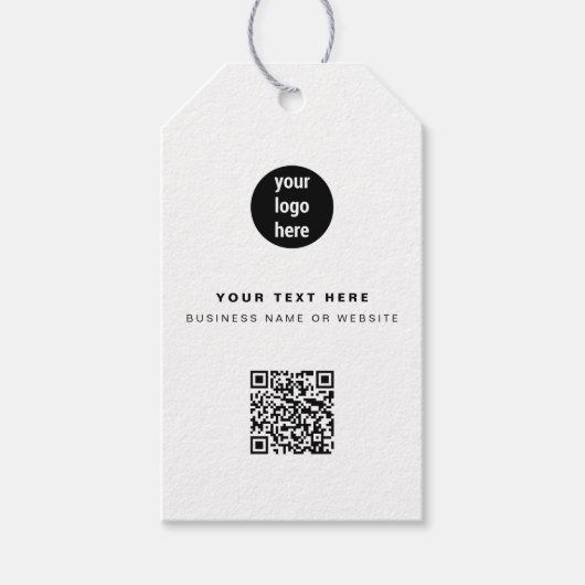QR-Code Geschäft-Logo Modern Minimalist Geschäft Geschenkanhänger (Vorderseite)