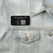 QR-Code Geschäft-Logo Modern Professionell Schwarz Namensschild (Beispiel)