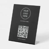 QR-Code Geschäft-Logo Modern Professionell Schwarz Sockelschild (Vorderseite)