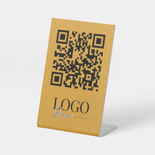QR-Code-Geschäft mit Menü-Logos Sockelschild (Vorderseite)