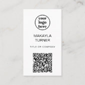 QR-Code Geschäft Professionelles Logo Visitenkarte (Vorderseite)