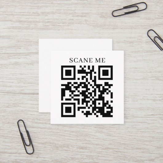 QR-Code-Geschäft | Text oder soziale Medien Quadratische Visitenkarte (Vorderseite/Rückseite Beispiel)