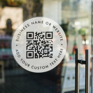 QR-Code   Geschäftliches Grau Runde Fenster Profes Fensteraufkleber