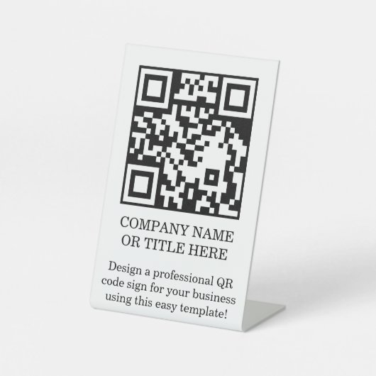 QR-Code-Geschäfts-Tischständer DIY-Schild Sockelschild (Vorderseite)