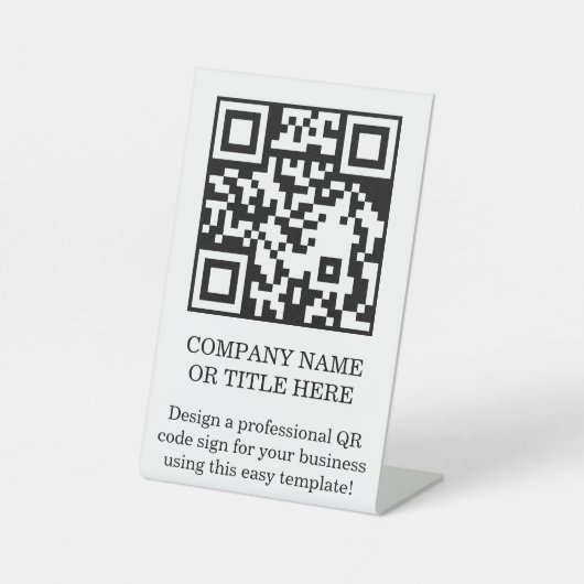 QR-Code-Geschäfts-Tischständer DIY-Schild Sockelschild (Vorderseite)