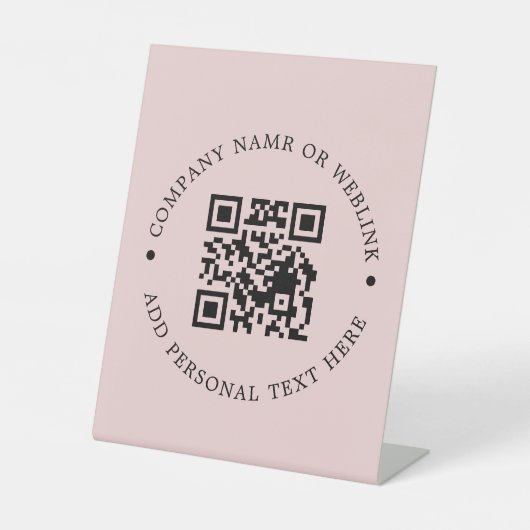 QR-Code-Geschäfts-Tischständer-Schild Sockelschild (Vorderseite)