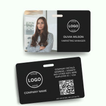 Qr-Code-Geschäftsausweis Moderne Foto-Mitarbeiter-