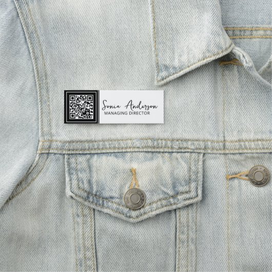 Qr Code Geschäftsbereich Beruflicher Mitarbeiter Namensschild (Beispiel)