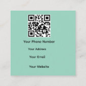 QR-Code-Geschäftskarten Quadratische Visitenkarte (Rückseite)