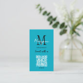 QR-Code-Geschäftslogo Aquablau Visitenkarte (Stehend Vorderseite)