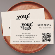 QR-Code Geschäftslogo Beruflich Moderne Creme