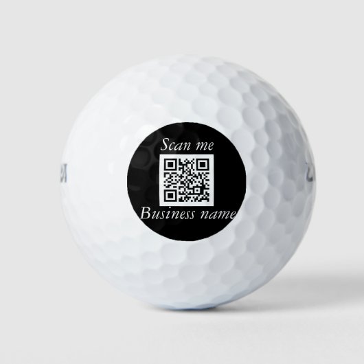 QR-Code Geschäftslogo Beruflich Schwarz Golfball (Vorderseite)