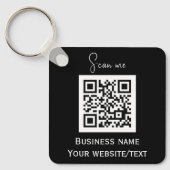 QR-Code Geschäftslogo Beruflich Schwarz Schlüsselanhänger (Vorderseite)