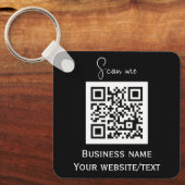 QR-Code Geschäftslogo Beruflich Schwarz Schlüsselanhänger (Vorderseite)