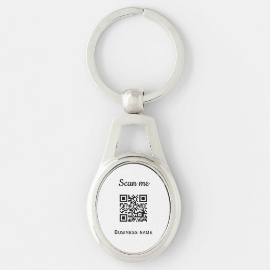 QR-Code Geschäftslogo Beruflich Schwarz Schlüsselanhänger (Vorderseite)