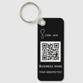 QR-Code Geschäftslogo Beruflich Schwarz Schlüsselanhänger (Vorderseite)