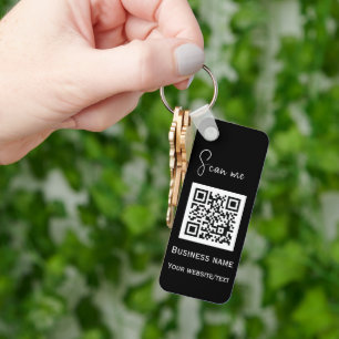 QR-Code Geschäftslogo Beruflich Schwarz Schlüsselanhänger