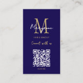 QR-Code Geschäftslogo Dunkelblau Visitenkarte (Vorderseite)