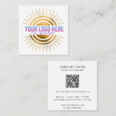 QR-Code Geschäftslogo Einfach Quadratische Visitenkarte (Vorne/Hinten)