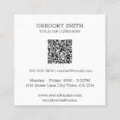 QR-Code Geschäftslogo Einfach Quadratische Visitenkarte (Rückseite)