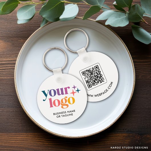 QR-Code-Geschäftslogo gebrandet Schlüsselanhänger