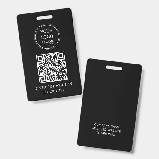 QR-Code-Geschäftslogo Geschäftsveranstaltung Ausweis (Vorder- & Rückseite)