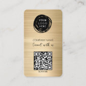 QR-Code-Geschäftslogo Gold Visitenkarte (Vorderseite)