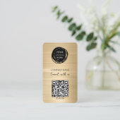 QR-Code-Geschäftslogo Gold Visitenkarte (Stehend Vorderseite)