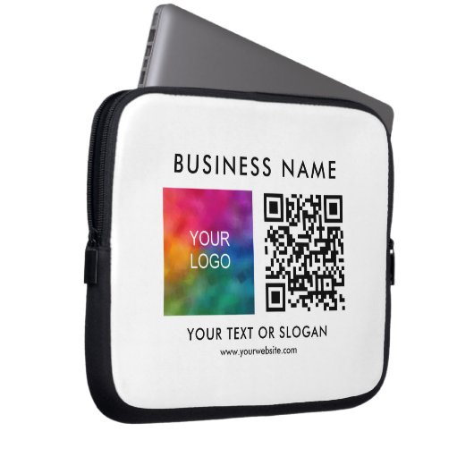 QR-Code Geschäftslogo hier Stilvolle Vorlage hochl Laptopschutzhülle (Vorne Rechts)