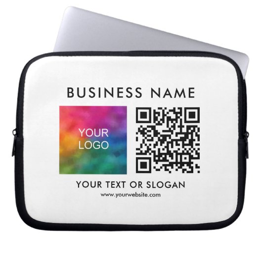 QR-Code Geschäftslogo hier Stilvolle Vorlage hochl Laptopschutzhülle (Vorderseite)