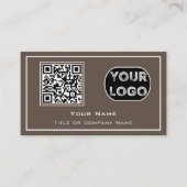 QR-Code-Geschäftslogo Minimalistisch Visitenkarte (Vorderseite)
