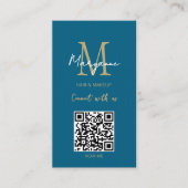 QR-Code Geschäftslogo Modern Blau Visitenkarte (Vorderseite)