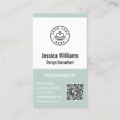 QR-Code Geschäftslogo Modern Professionell Grün Visitenkarte (Rückseite)