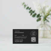 QR-Code-Geschäftslogo Modern Professionell Schwarz Terminkarte (Stehend Vorderseite)