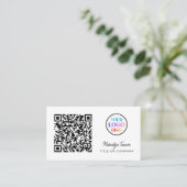 QR-Code Geschäftslogo Modern Professionell Visitenkarte (Stehend Vorderseite)