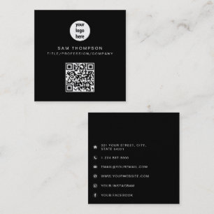 QR-Code-Geschäftslogo Moderne minimalistische Gesc Quadratische Visitenkarte