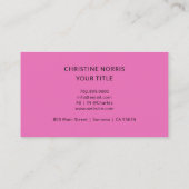 QR-Code Geschäftslogo | Modernes Hot Pink Visitenkarte (Rückseite)