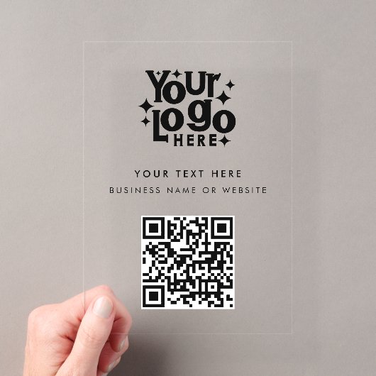 QR-Code-Geschäftslogo Modernes Minimalistisches Ma Acryleinladungen (Insitu (Handheld))