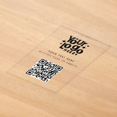 QR-Code-Geschäftslogo Modernes Minimalistisches Ma Acryleinladungen (Ablage )