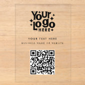 QR-Code-Geschäftslogo Modernes Minimalistisches Ma Acryleinladungen (Vorderseite)