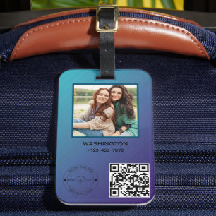 Qr-Code-Geschäftslogo Name Bild Titel Details Gepäckanhänger