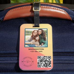 Qr-Code-Geschäftslogo Name Bild Titel Details Gepäckanhänger