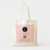 QR-Code Geschäftslogo Professionell Blush Rosa  Tragetasche (Vorne)